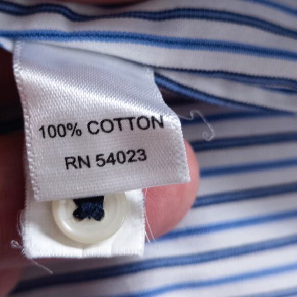 Banana Republic Men's Striped Dress Shirt Blue XL Strictly Business - Picture 10 of 10